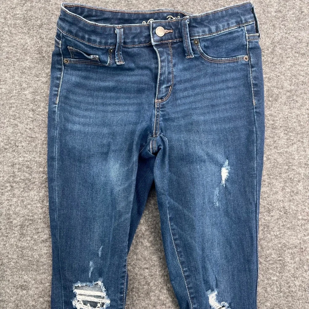 Universal Thread Womens Mid Rise Jegging Dark Wash Distressed Ripped Jeans 2/26R